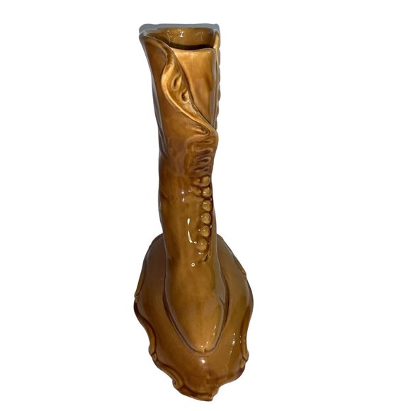 Calif Pottery Victorian Button Up Boot Vase USA No 1224 Vintage - Picture 4 of 6